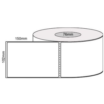 102mm x 150mm White Direct Thermal Perforated Labels